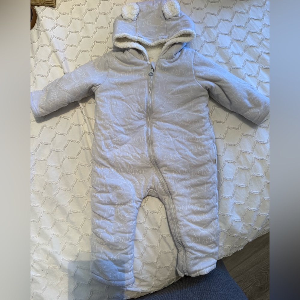 GAP Light Gray Hooded Baby Footie